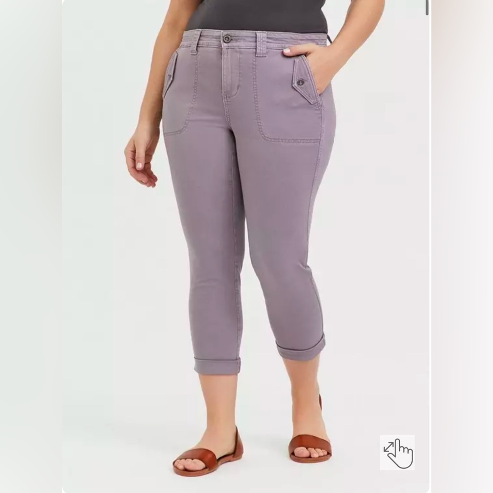 Torrid Gray Crop Aviator Skinny Stretch Twill Mid-Rise Pant Women’s Plus Size 26